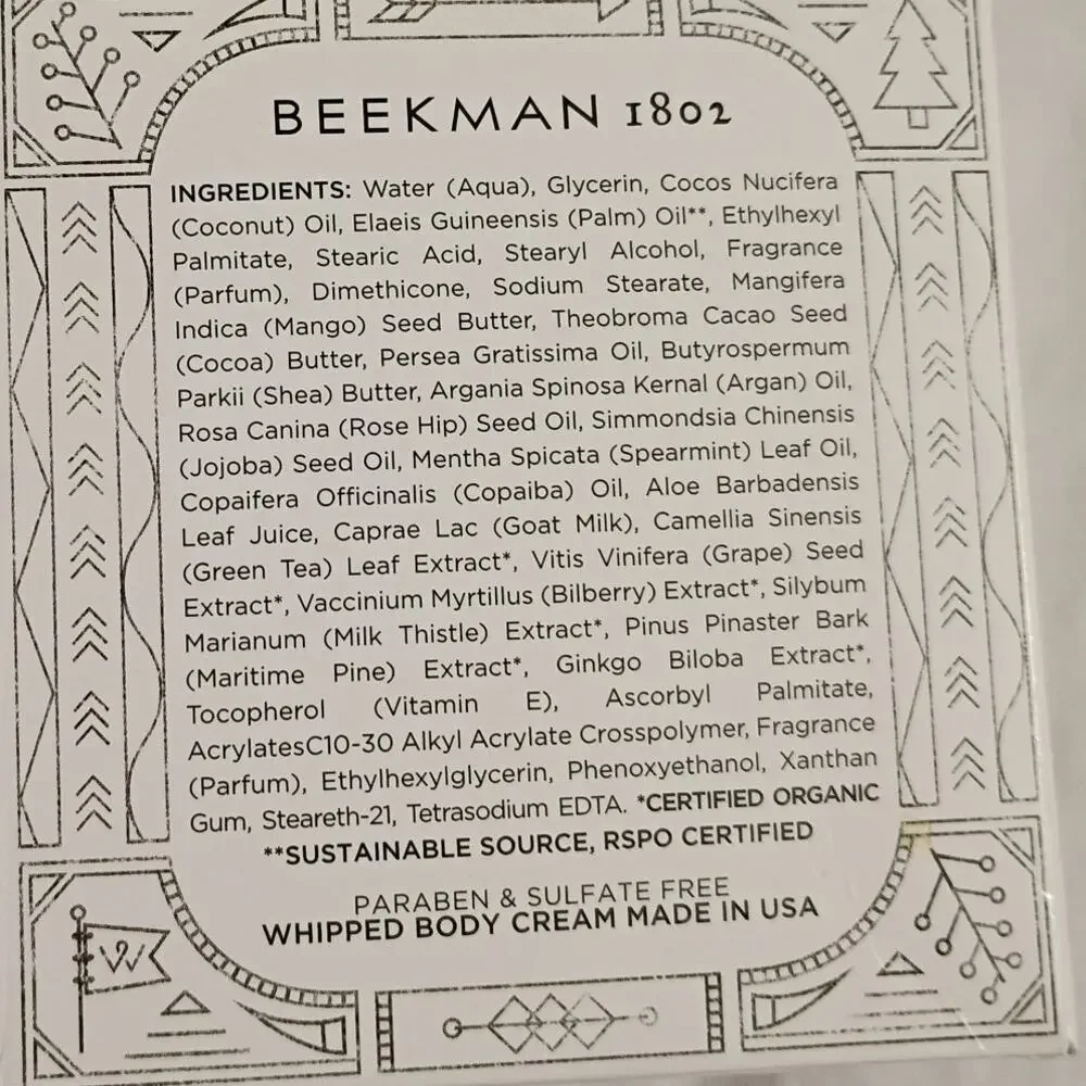 Beekman White Water Whipped Body Cream 8 oz NIB Sealed Goat MIlk USA Made